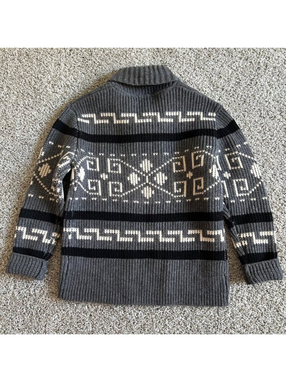 Pendleton Men's Sz XS Geometric Lambswool Zip Cardigan Sweater - Picture 2 of 9